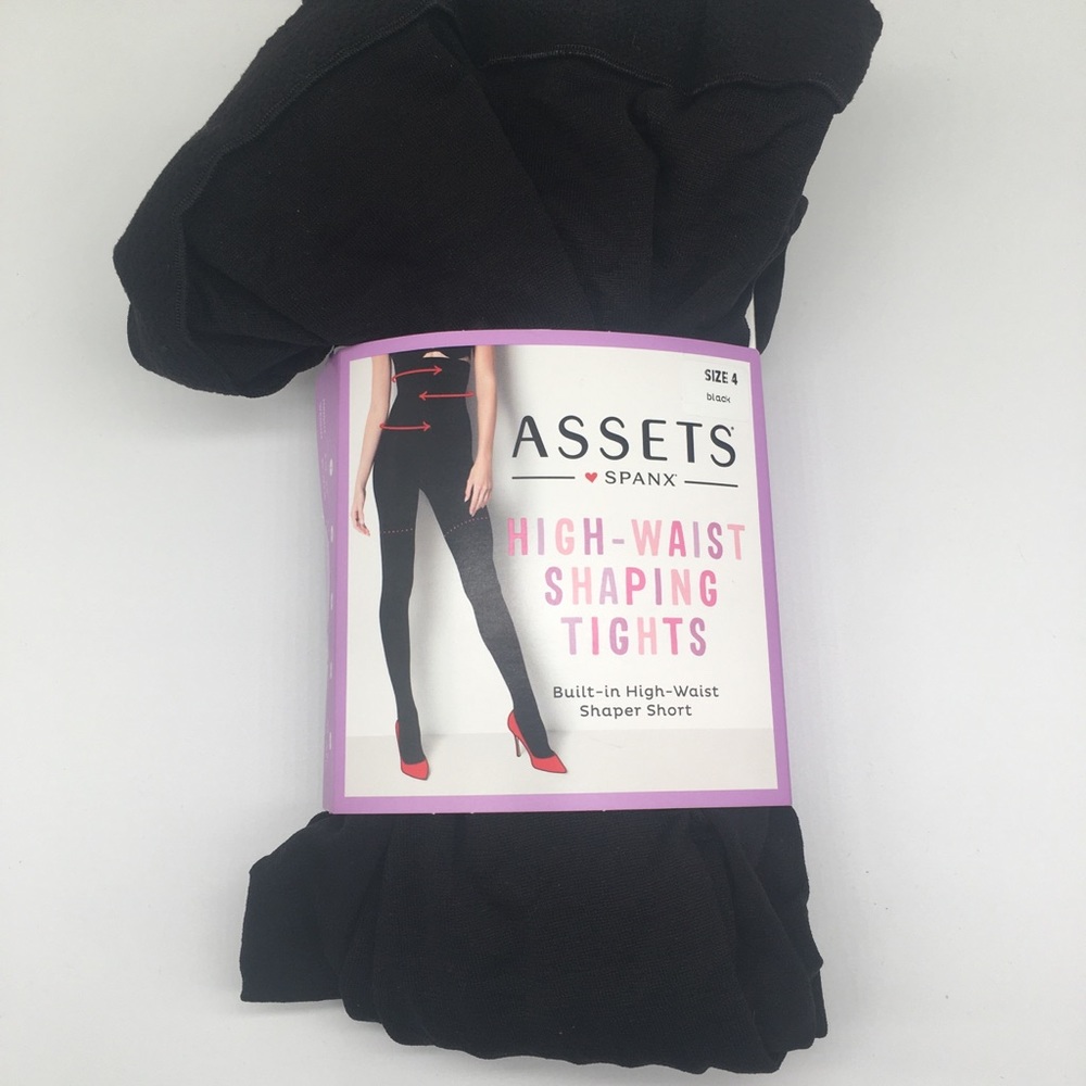Spanx assets high waist shaping tights black plus
